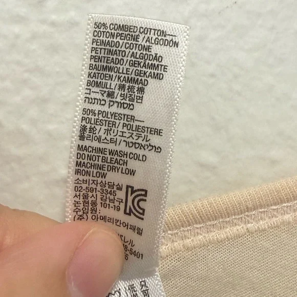 American Apparel Cream Tank Top with Red Bullseye Design Size Small - Picture 3 of 4